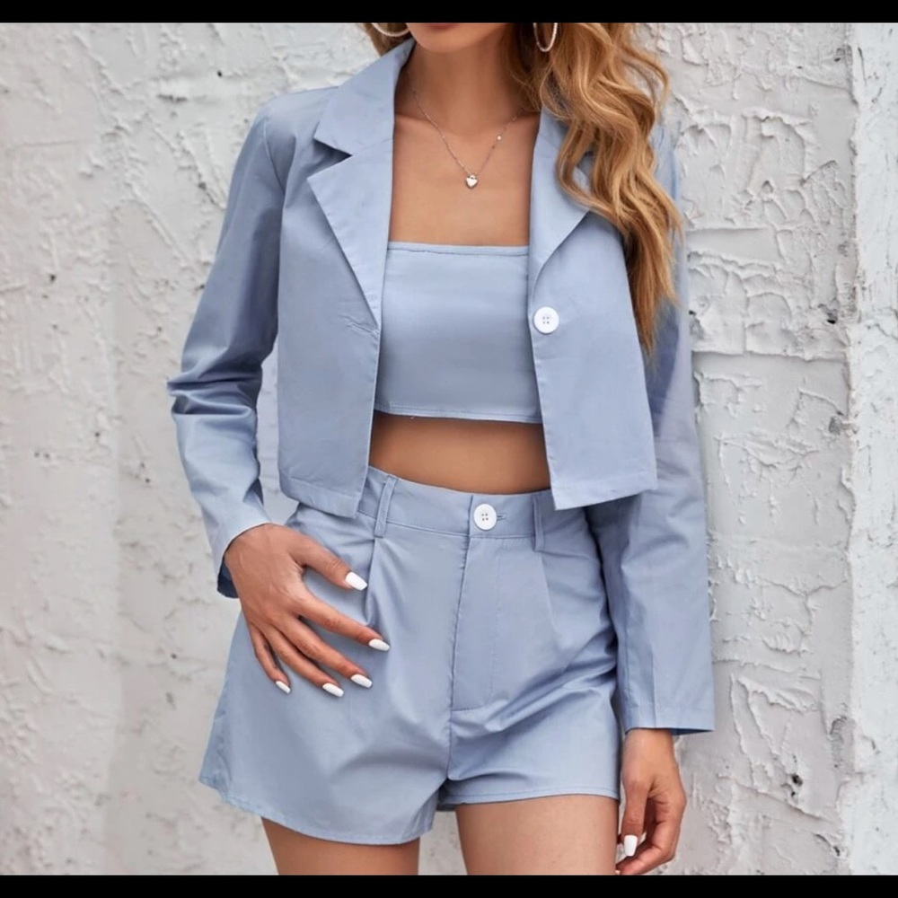 Blazer shorts and bandeau set